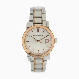 The City Watch Bu9105 in Stainless Steel & Silver Rose Gold Quartz from Burberry