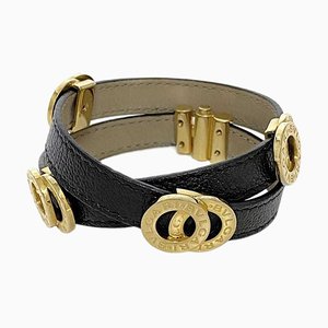 Pulsera de doble bobina negra de Bvlgari