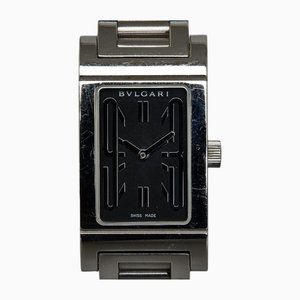 Uhr mit schwarzem Quarz-Zifferblatt aus Edelstahl von Bvlgari