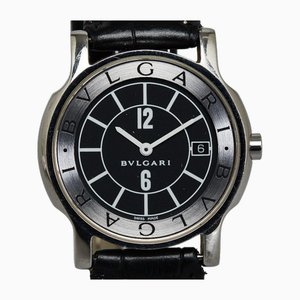 Solotempo Leather Watch in Stainless Steel from Bvlgari