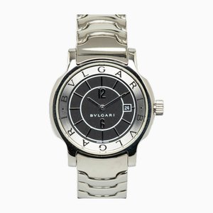 Solo Tempo Watch with Quartz Black Dial in Stainless Steel from Bvlgari