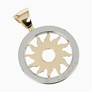 Tondosan Pendant in Yellow Gold and Stainless Steel from Bvlgari
