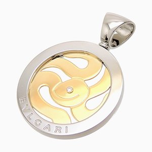 Tondo Snake Diamond Women's Pendant in 750 Yellow Gold from Bvlgari