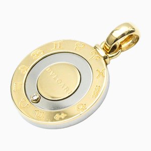 Horoscope Charm in Stainless Steel and Yellow Gold from Bvlgari