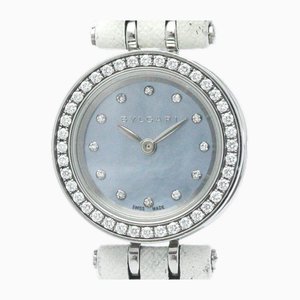 Reloj de cuarzo de acero con esfera mop B-Zero1 pulido en azul diamante de Bvlgari