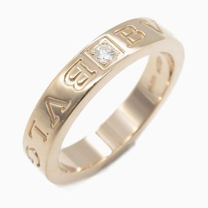 Anillo con doble logo de diamantes de Bvlgari