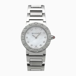 Reloj SS para mujer con esfera de cuarzo blanco de Bvlgari