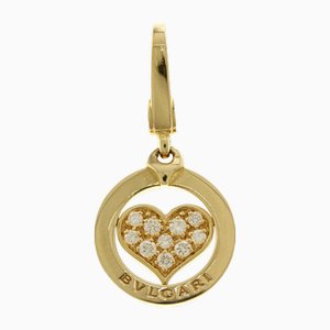 Pendentif Coeur Tondo en Or Jaune K18 avec Diamant de Bvlgari