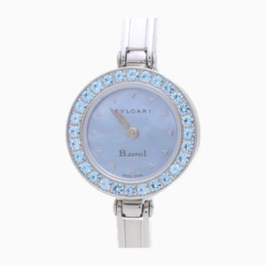 Orologio con topazio blu in acciaio inossidabile di Bvlgari