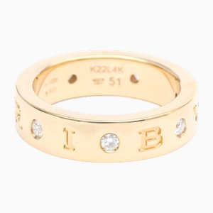 Polished Roman Sorving Ring with Diamond in 18k Pink Gold from Bvlgari
