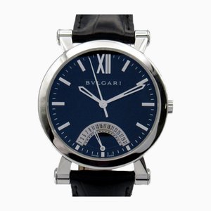 Armbanduhr aus schwarzem Edelstahl von Bvlgari