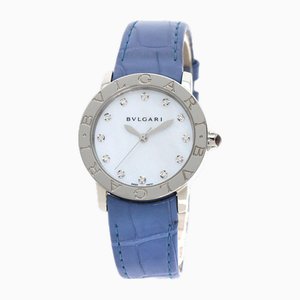 Diamond, Leather & Stainless Steel BBL33s 12P Watch from Bulgari