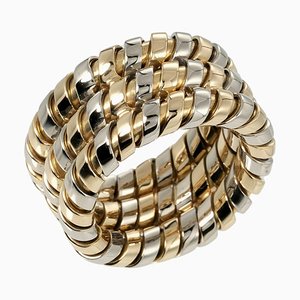 Tubogas Three-Row Ring in Yellow Gold from Bvlgari