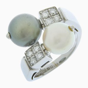 Lucia Ring with Pearl in K18 White Gold from Bvlgari