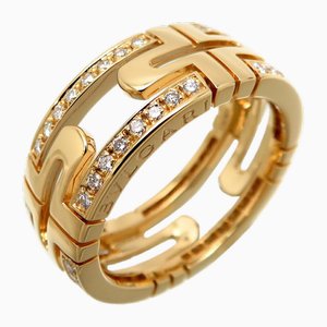Parentesi Openwork Diamond Ring in Yellow Gold from Bvlgari