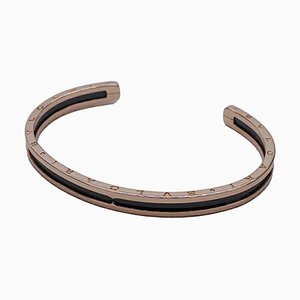 Bangle Bracelet in Steel and Pink Gold from Bvlgari