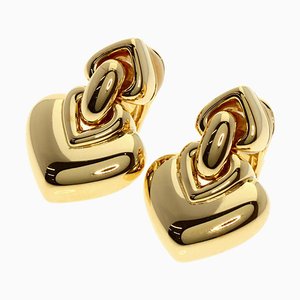 Doppio Cuore Heart Earrings in K18 Yellow Gold from Bvlgari, Set of 2