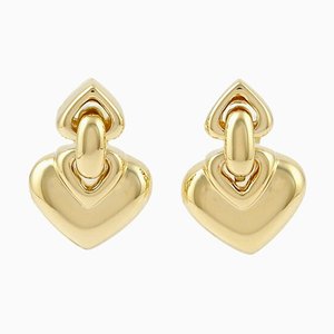 Boucles d'Oreilles Double Cœur en Or Jaune de Bvlgari, Set de 2