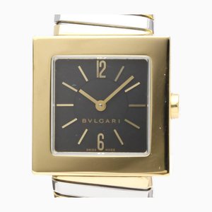 Reloj para mujer Quadrato de acero pulido en oro de 18 k de Bvlgari