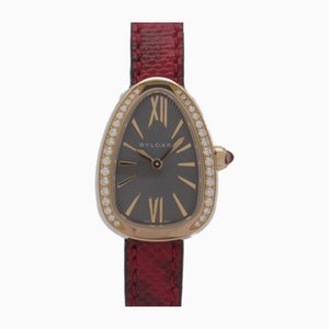 Bvlgari Serpenti Double Spiral Diamond Bezel Wrist Watch Wrist Watch 102968 Quartz Gray K18pg[rose Gold] Stainless 102968