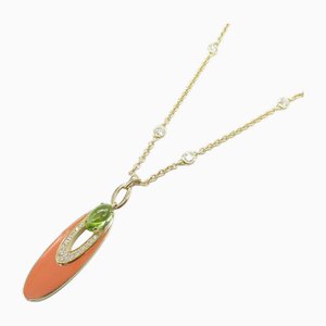 Bvlgari Elysia Peridot Diamond Necklace Necklace Green K18pg[rose Gold] Peridot Green