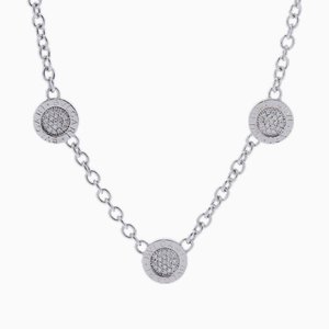 Bvlgari Necklace Onyx Pave Diamond Womens K18 White Gold