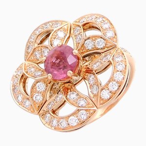 Anello da donna Bvlgari Divas Dream con tormalina rosa in oro 750 11.5