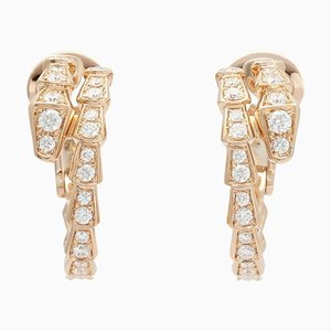 Bvlgari Serpenti [Viper] K18Pg Pink Gold Earrings, Set of 2