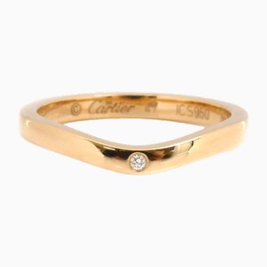 Pink Gold Ballerina Curve Wedding Ring with Diamond from Cartier