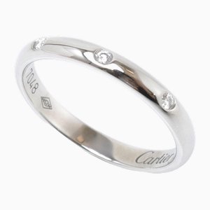 Alliance en Platine avec Diamant de Cartier