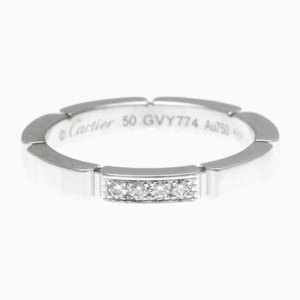 Maillon Panthere Diamond and White Gold Band Ring from Cartier