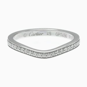 Halbdiamant Ehering aus Platin von Cartier