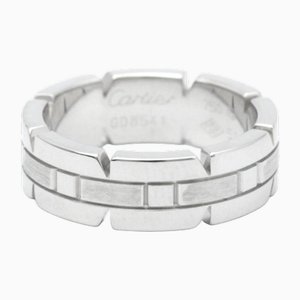 Tank Francaise White Gold Band Ring in Silver from Cartier