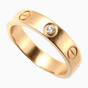 Pink Gold Mini Love Ring with Diamond from Cartier