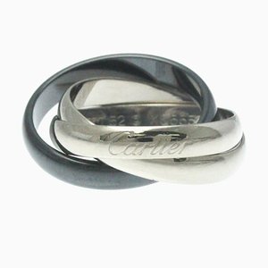Trinity Ring in Ceramic, White Gold from Cartier