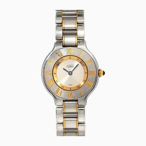Cartier Must 21 Vantian Combi Reloj para mujer Esfera plateada Cuarzo