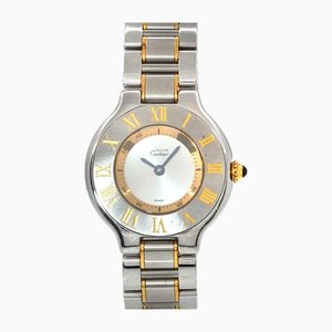 Cartier Must 21 Vantian Combi W10073r6 Reloj para mujer Esfera plateada Cuarzo