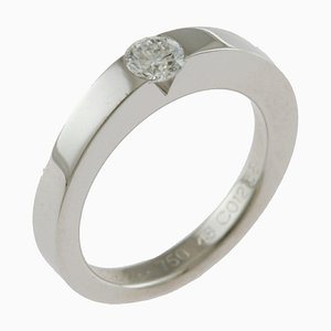 Fecha con anillo para damas de oro blanco K18 de 18 k con diamantes de Cartier