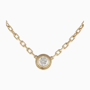 Damour Diamant Léger Petit Env. 0,09ct Collier Or Rose 18k K18 Diamants Dames de Cartier