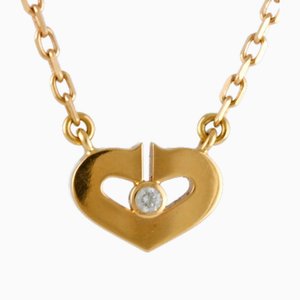 Collar de corazón Cartier C de oro rosa de 18 k K18 con diamantes para mujer de Cartier