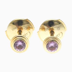Saphirs Legers Sapphire Pink Gold Stud Earrings from Cartier, Set of 2