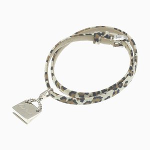 Bracelet à breloques Shopper Motif en cuir, or blanc [18k] No Stone Charm Bracelet en argent de Cartier