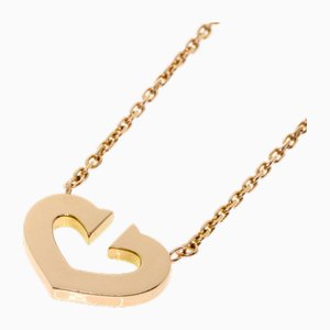 C Heart Necklace K18 Pink Gold Womens from Cartier