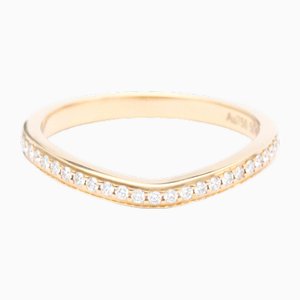 CartierAnillo curvado de bailarina pulido con diamantes # 50 en oro rosa de 18 k de Cartier