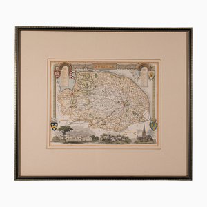 Antique English Framed County Map