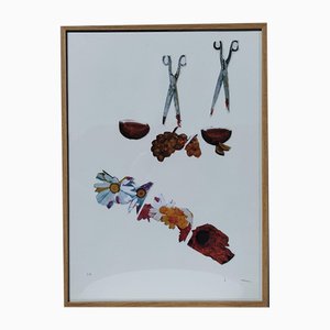 Mario Schifano, Ritagli, Mixed Media Serigraph, Framed