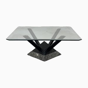 Modern Marble and Metal Coffee Table, 1980s