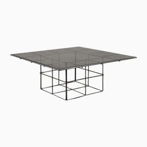Coffee Table with Steel Grid Design, 1970s