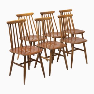 Fanett 65t Dining Chairs by Ilmarii Tapiovaara for Edsby Verken, Sweden, 1960s, Set of 6