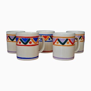 Multicolored Mugs from Mobile, 1960s, Set of 5